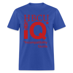 HBCU IQ Cotton Classic T-Shirt velvety raised flex vinyl - royal blue