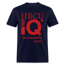 Load image into Gallery viewer, HBCU IQ Cotton Classic T-Shirt velvety raised flex vinyl - navy
