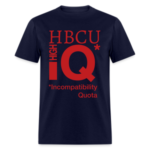 HBCU IQ Cotton Classic T-Shirt velvety raised flex vinyl - navy
