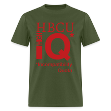 Load image into Gallery viewer, HBCU IQ Cotton Classic T-Shirt velvety raised flex vinyl - military green