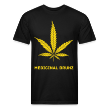 Load image into Gallery viewer, MEDICINAL BRUHZ Fitted T-Shirt Flock Print (velvety) - black