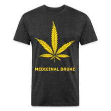 Load image into Gallery viewer, MEDICINAL BRUHZ Fitted T-Shirt Flock Print (velvety) - heather black