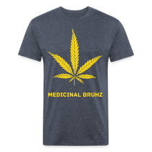 Load image into Gallery viewer, MEDICINAL BRUHZ Fitted T-Shirt Flock Print (velvety) - heather navy