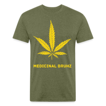 Load image into Gallery viewer, MEDICINAL BRUHZ Fitted T-Shirt Flock Print (velvety) - heather military green