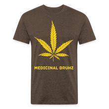 Load image into Gallery viewer, MEDICINAL BRUHZ Fitted T-Shirt Flock Print (velvety) - heather espresso