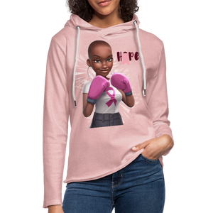 Support the Cancer Fight light weight Terry Cloth Hoodie DTF - cream heather pink