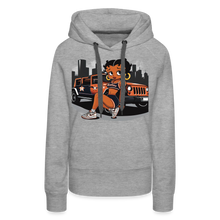 Load image into Gallery viewer, Betty Boop Jeep Photo Women’s Premium Hoodie DTF - heather grey