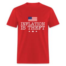 Load image into Gallery viewer, Inflation is theft Unisex Classic T-Shirt Flex Print (smooth) - red