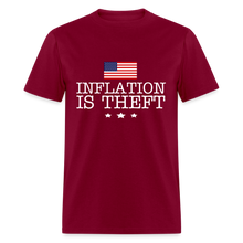 Load image into Gallery viewer, Inflation is theft Unisex Classic T-Shirt Flex Print (smooth) - burgundy
