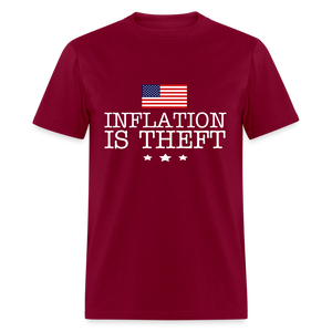 Inflation is theft Unisex Classic T-Shirt Flex Print (smooth) - burgundy