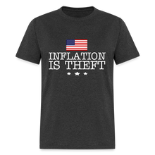 Load image into Gallery viewer, Inflation is theft Unisex Classic T-Shirt Flex Print (smooth) - heather black