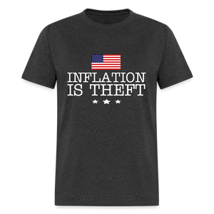 Inflation is theft Unisex Classic T-Shirt Flex Print (smooth) - heather black