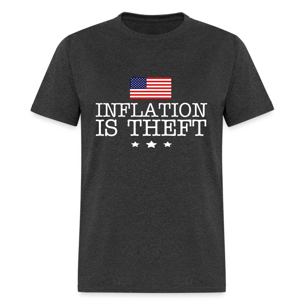Inflation is theft Unisex Classic T-Shirt Flex Print (smooth) - heather black