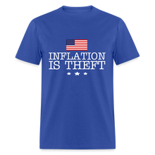 Load image into Gallery viewer, Inflation is theft Unisex Classic T-Shirt Flex Print (smooth) - royal blue