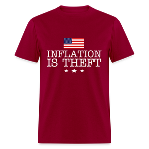Inflation is theft Unisex Classic T-Shirt Flex Print (smooth) - dark red