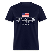 Load image into Gallery viewer, Inflation is theft Unisex Classic T-Shirt Flex Print (smooth) - navy