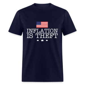 Inflation is theft Unisex Classic T-Shirt Flex Print (smooth) - navy