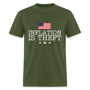 Inflation is theft Unisex Classic T-Shirt Flex Print (smooth) - military green