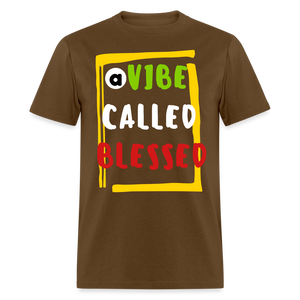 A Vibe Called Blessed Unisex Classic T-Shirt Flex Print (smooth) - brown