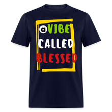 Load image into Gallery viewer, A Vibe Called Blessed Unisex Classic T-Shirt Flex Print (smooth) - navy