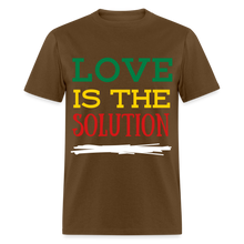 Load image into Gallery viewer, LOVE IS THE SOLUTION Unisex Classic T-Shirt flex vinyl - brown
