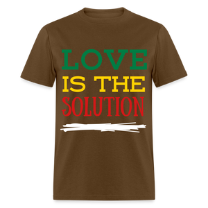 LOVE IS THE SOLUTION Unisex Classic T-Shirt flex vinyl - brown