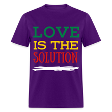 Load image into Gallery viewer, LOVE IS THE SOLUTION Unisex Classic T-Shirt flex vinyl - purple