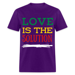 LOVE IS THE SOLUTION Unisex Classic T-Shirt flex vinyl - purple