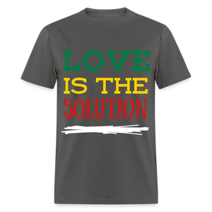 LOVE IS THE SOLUTION Unisex Classic T-Shirt flex vinyl - charcoal