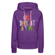 Load image into Gallery viewer, One Day At A Time Women’s Premium Hoodie Flex Vinyl Printed - purple 