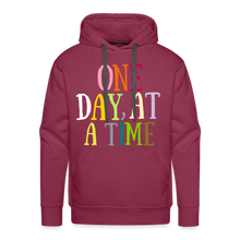 Load image into Gallery viewer, One Day At A Time Men’s Premium Hoodie Flex Vinyl Printed - burgundy