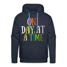 Load image into Gallery viewer, One Day At A Time Men’s Premium Hoodie Flex Vinyl Printed - navy