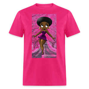Afro Boop Purp & Pink Classic T-Shirt - fuchsia