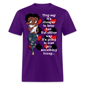 Betty Boop - Cheaper to Keep Classic T-Shirt - purple