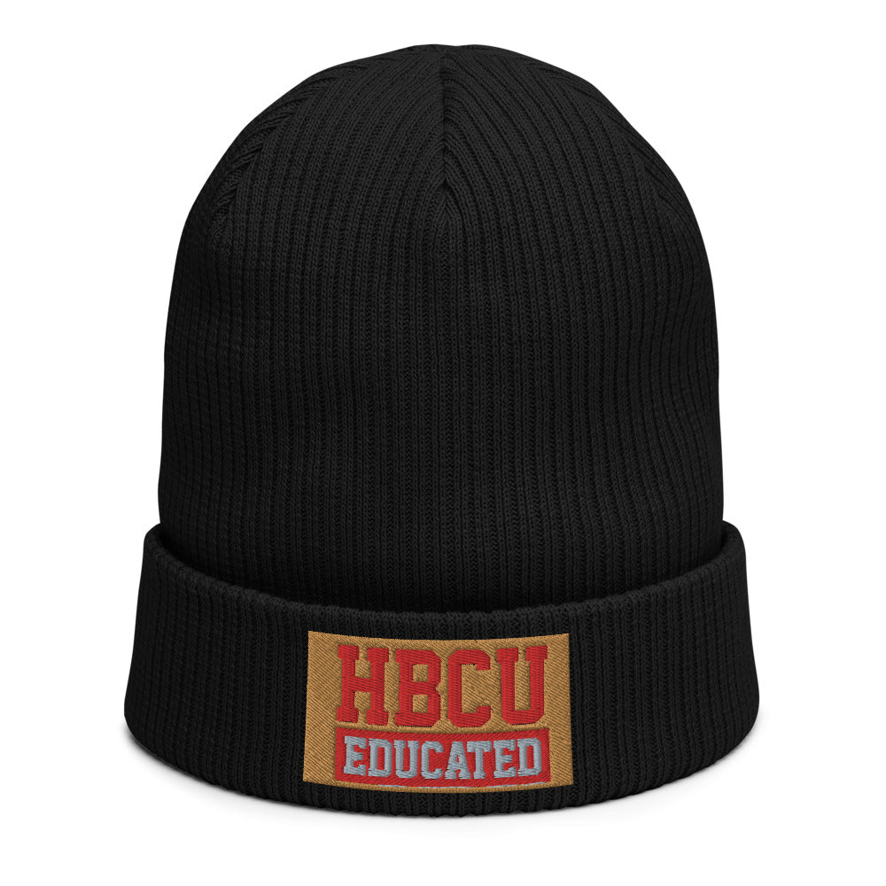 HBCU Flat Patch Organic ribbed beanie