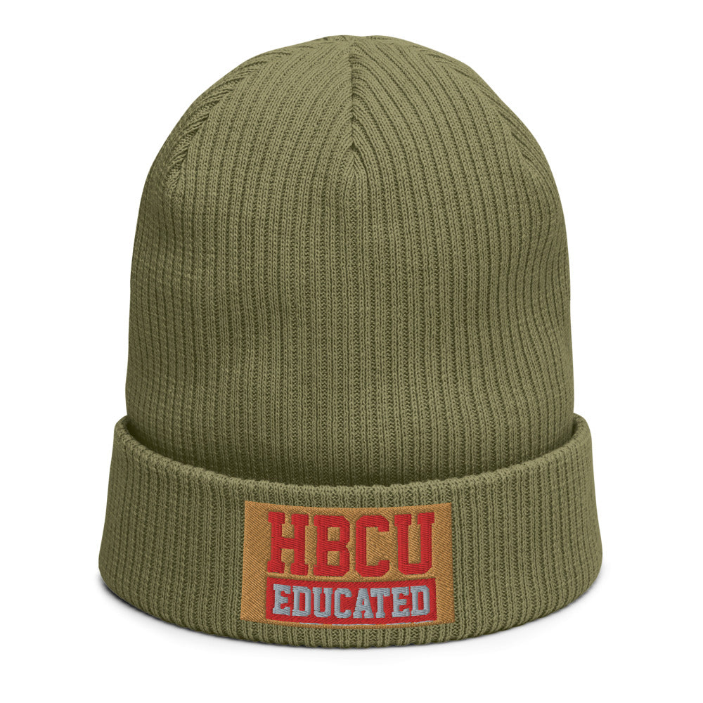 HBCU Flat Patch Organic ribbed beanie