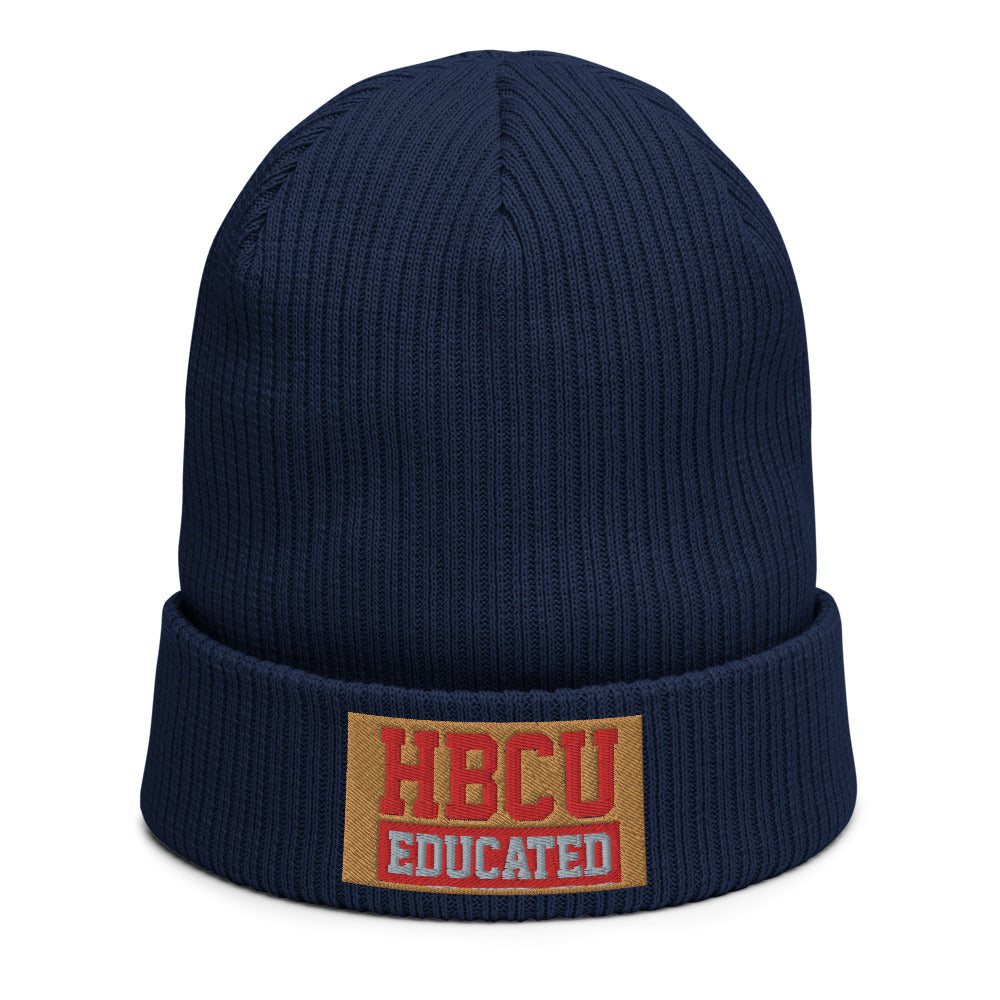 HBCU Flat Patch Organic ribbed beanie