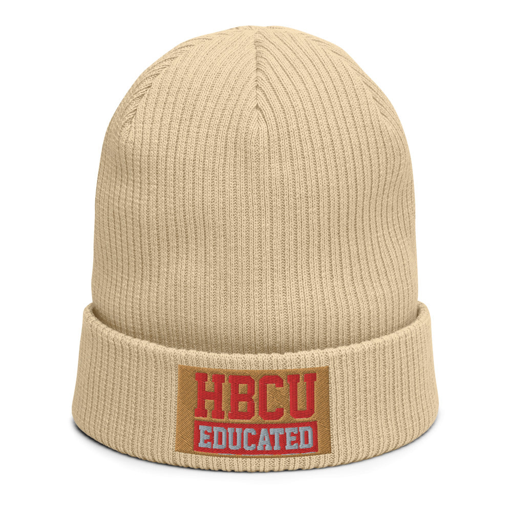 HBCU Flat Patch Organic ribbed beanie
