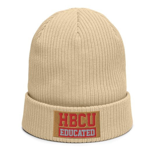 HBCU Flat Patch Organic ribbed beanie