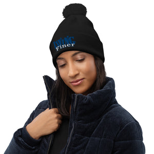 Living Finer Embroidery pom pom beanie