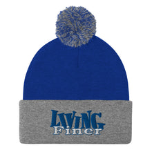 Load image into Gallery viewer, Living Finer Embroidery Pom-Pom Beanie
