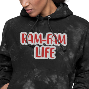 RAM-FAM LIFE Champion tie-dye hoodie