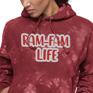 RAM-FAM LIFE Champion tie-dye hoodie